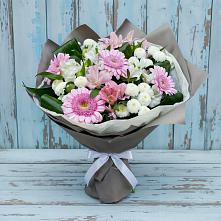 Букет цветов из:  Герберы, Альстромерии и Хризантемы в Советском Ханты-Мансийского АО