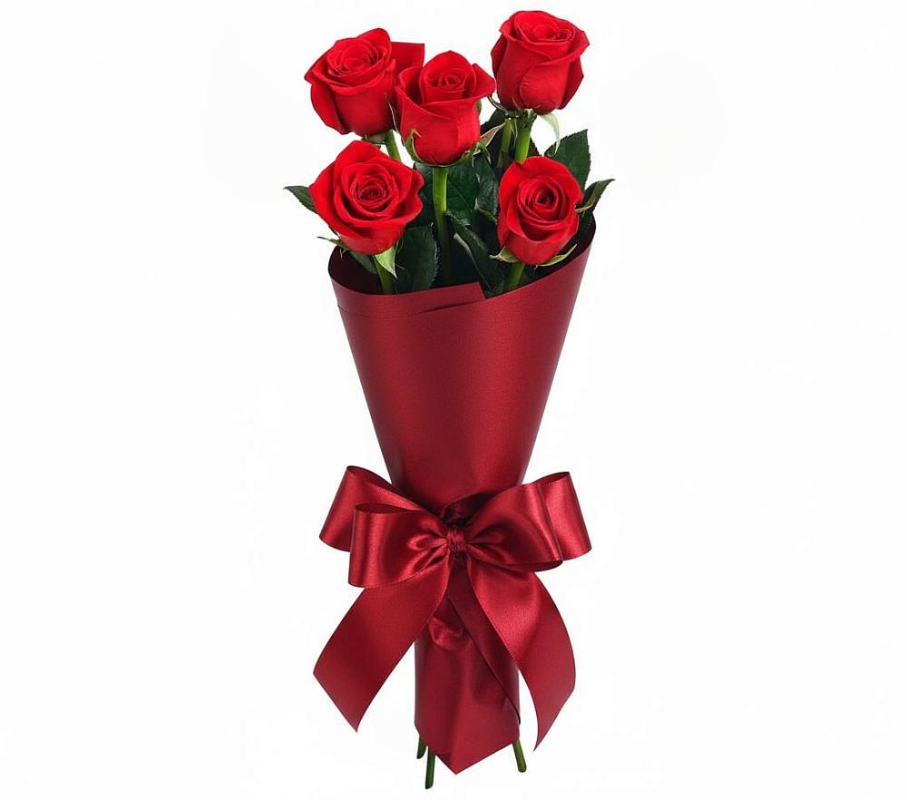 Букет 5 Красных роз Эдлесс Лав в Советском Ханты-Мансийского АО