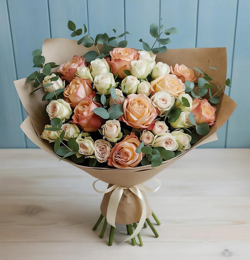 Букет цветов из: Альстромерии и Розы в Советском Ханты-Мансийского АО