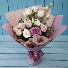 Букет цветов из:  Розы и Лизиантусы #REPLACE_PRED# Советском Ханты-Мансийского АО
