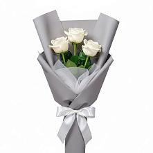 Букет 3 белые розы #REPLACE_PRED# Советском Ханты-Мансийского АО