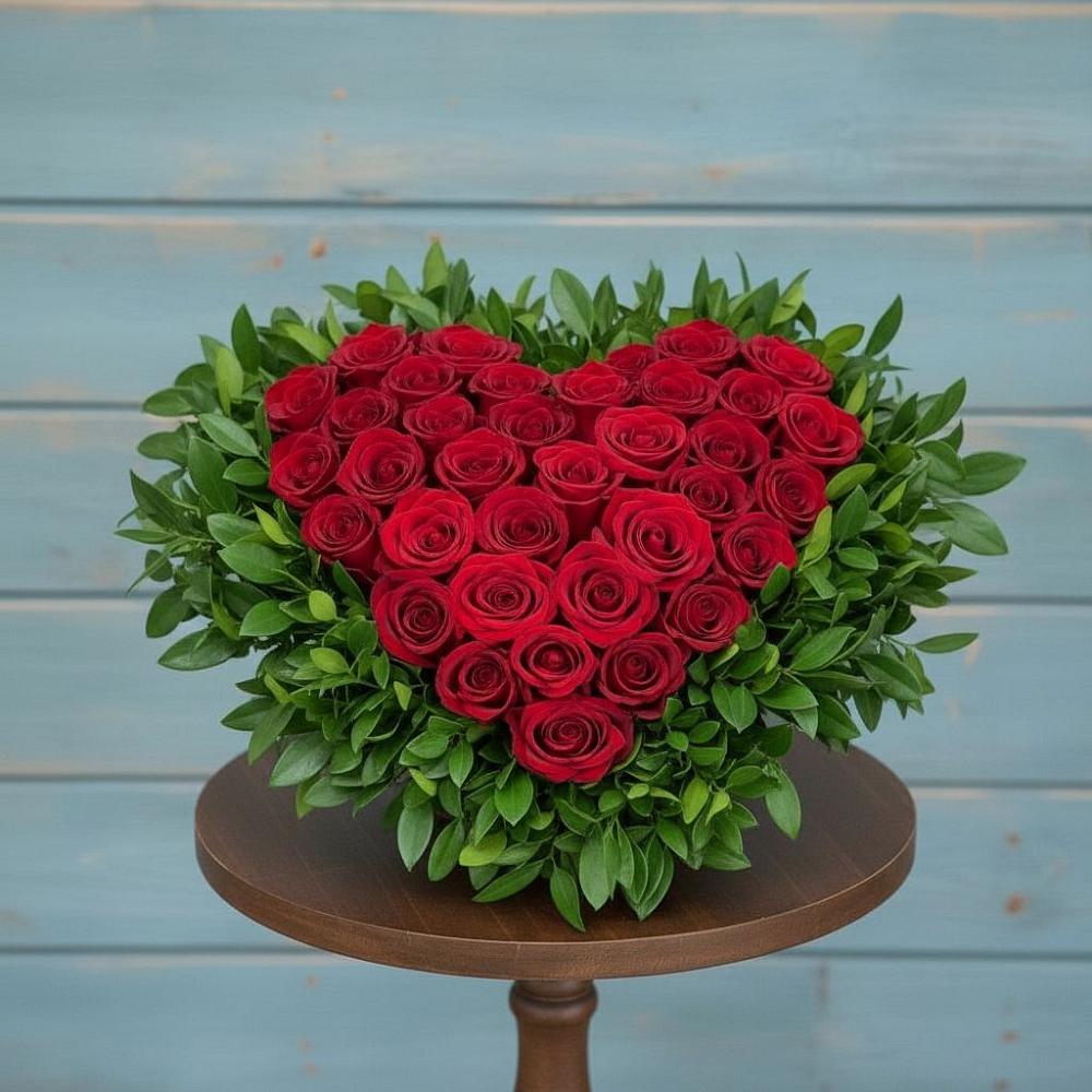 Цветочная композиция из Розы в виде сердца в Советском Ханты-Мансийского АО