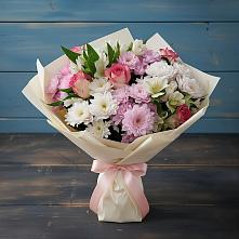 Букет цветов из:  Хризантемы, Альстромерии и Розы в Советском Ханты-Мансийского АО