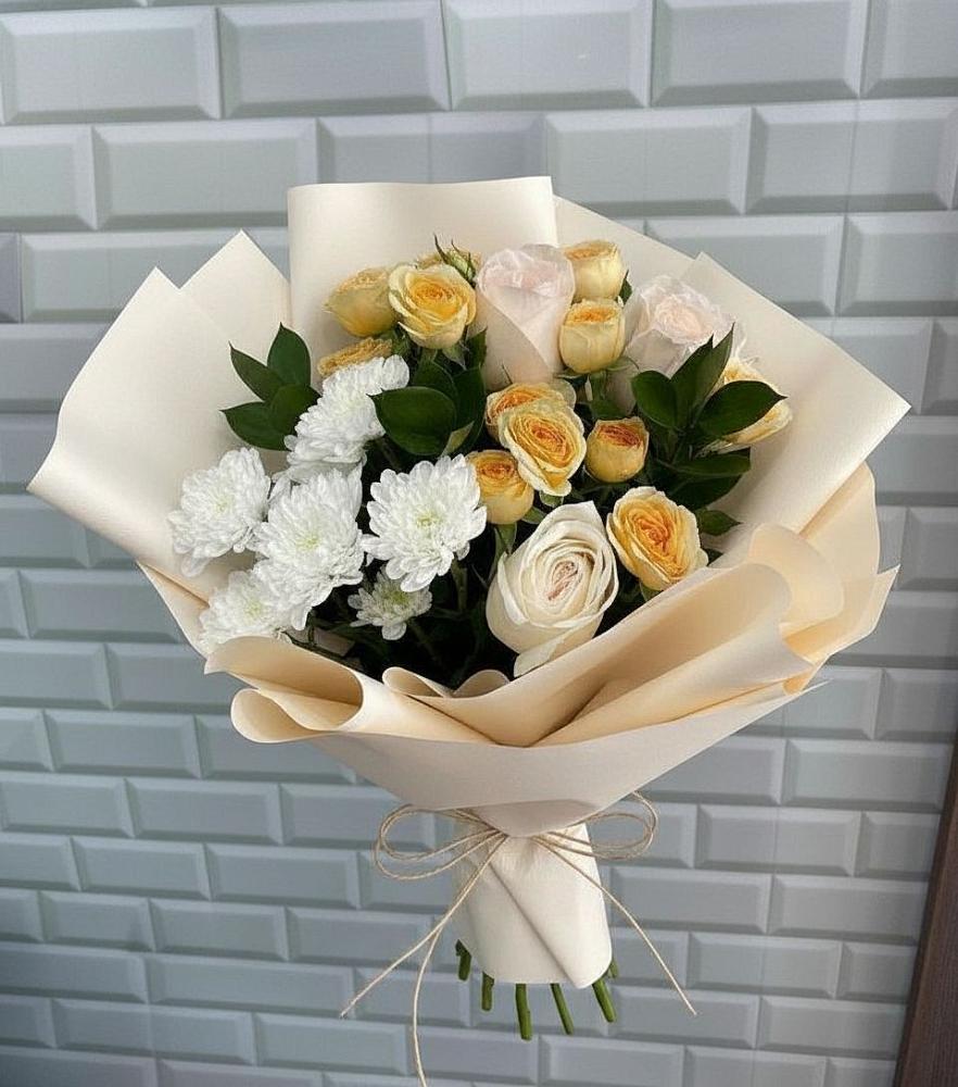 Букет цветов из: Розы и Хризантемы в Советском Ханты-Мансийского АО