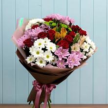 Букет цветов из:  Розы, Хризантемы и Альстромерии в Советском Ханты-Мансийского АО