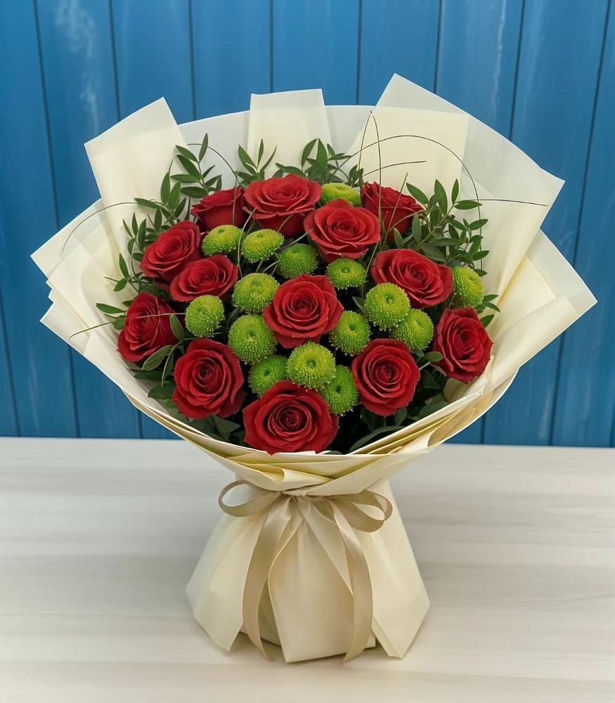 Букет цветов из: Розы и Хризантемы в Советском Ханты-Мансийского АО